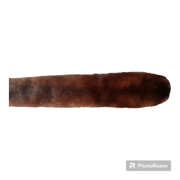 Mink Collar (brown) Extremely Soft. real mink fur VINTAGE Size 40x4 in - Picture 6 of 12